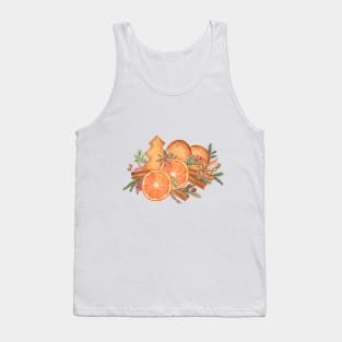 Gingerbread, spruce, oranges and spices composition Tank Top
